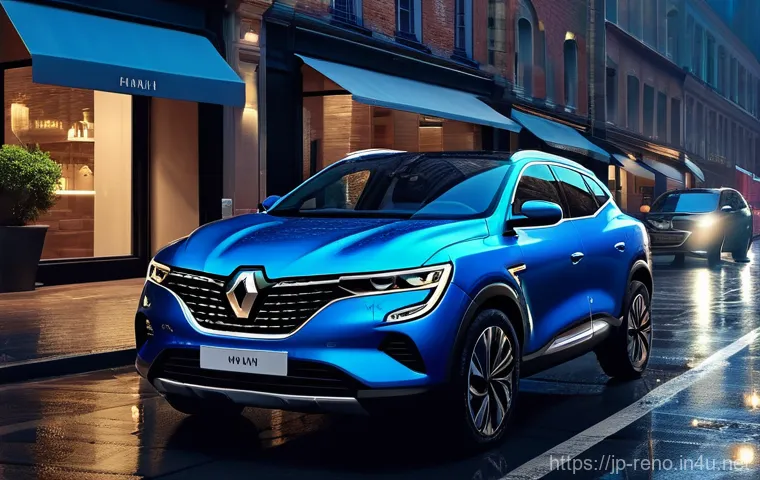 르노 아르카나와 기아 니로 하이브리드 비교 - **Prompt:** A 2024 Renault Arkana E-TECH Hybrid, with its sleek coupe SUV silhouette and distinct C-...